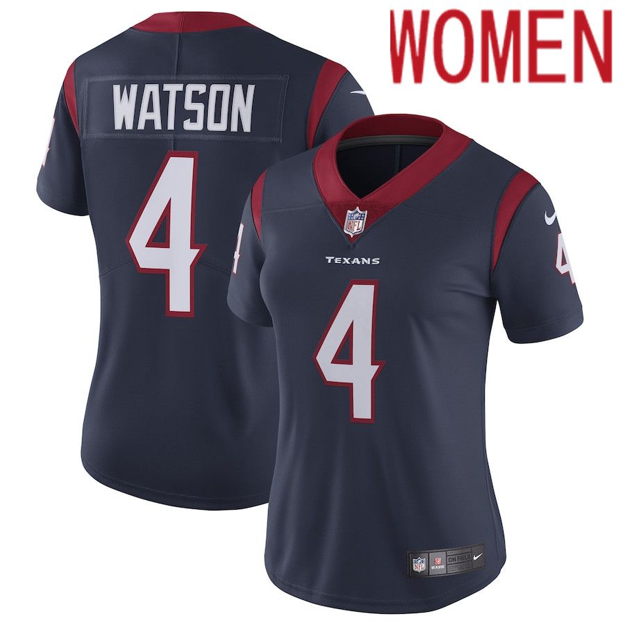 Women Houston Texans #4 Deshaun Watson Nike Navy Vapor Untouchable Limited NFL Jersey